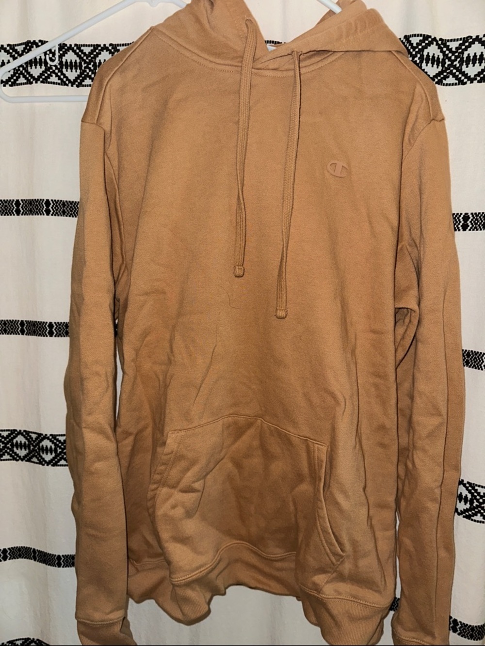 Champion Caramel Tan Pullover Hoodie - Men's Drawstring Sweatshirt